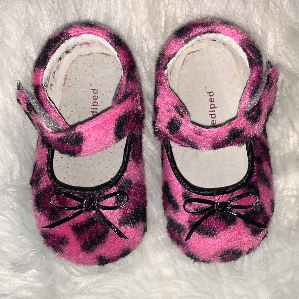 NIB Pediped Lexi Pink Cheetah Infant Shoes 6-12M